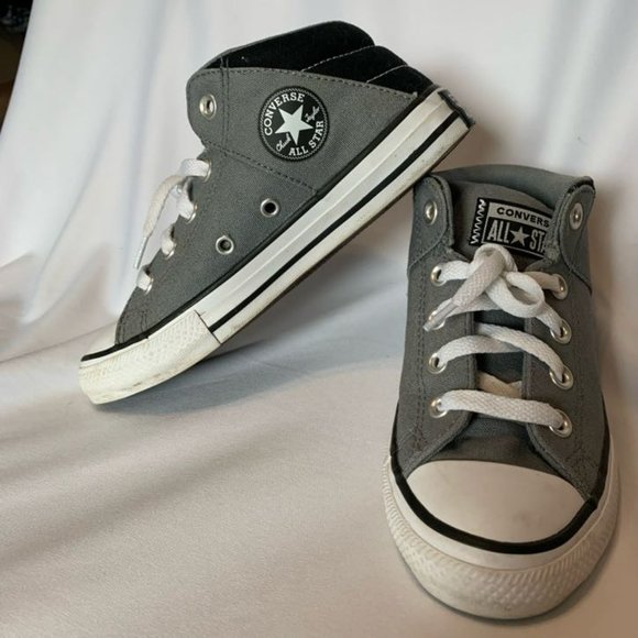 Boys Sz 1 Chuck Taylor Converse All Star Axel Street Urchin Canvas Mid Shoes New - Picture 2 of 15